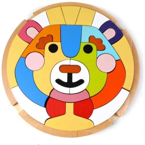 3D Puzzles Kids Toys Montessori Materials Educational Wooden Toys Animals Large Bricks Creativity Boys Girls Learning Toy