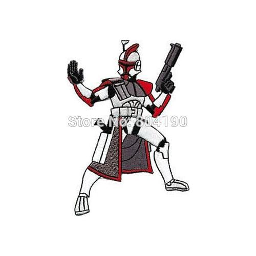 4" Clone Trooper Die-Cut Figure TV Movie Embroidered IRON ON and SEW ON Cool Biker Vest Patch Military Badge