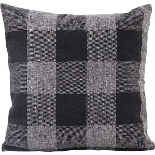 65x65cmLinen lattice pillowcase Classic Plaids Cushion cover Soft large Size Decorative Square Pillow Dobby Throw Waist