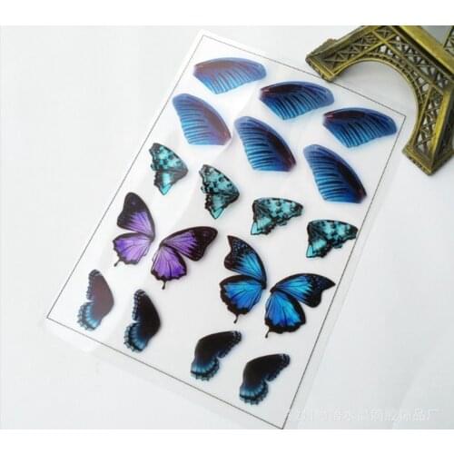 5pcs/lot Gradient color simulation wings and butterfly transparent material epoxy mold makeing jewelry filling for DIY jewelry