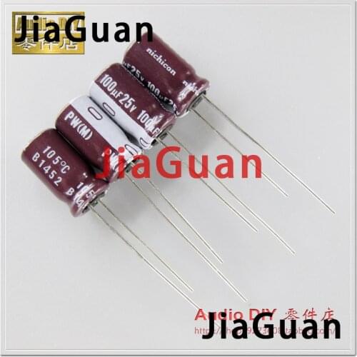 50PCS NEW NICHICON PW 25V100UF 6.3X11MM electrolytic capacitor 25V 100UF High frequency long life pw 100uF/25V