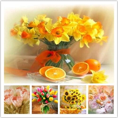 5D Diy Diamond Painting Kits Home Decor Flower Full Round With AB Drill Diamond Mosaic Diamond Embroidery Painting Gift GJ864