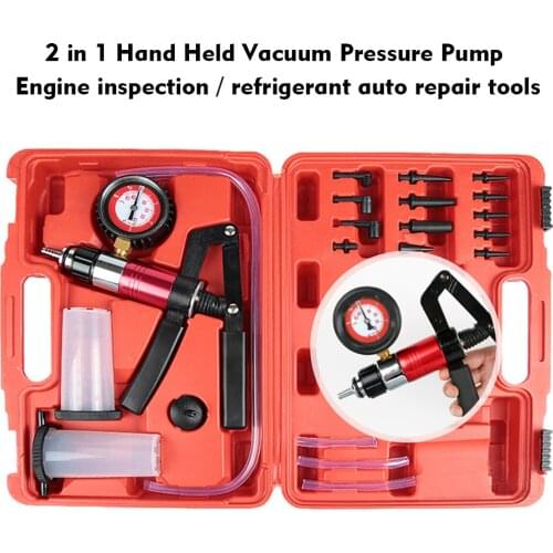 Car Auto Hand Held Vacuum Pressure Pump Brake Bleeder Adaptor Fluid Reservoir Tester Vacuum Bleeding Test Kits Inspection Tool