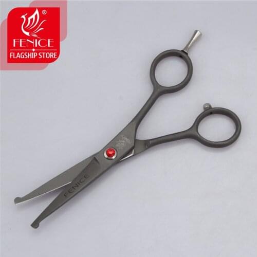 Fenice 4.5/7 inch Safety Round Tip Pet Dog Cat Grooming Cutting Scissors Dogs Hair Cutting Shear for Eyes/Face/Foot/Nose