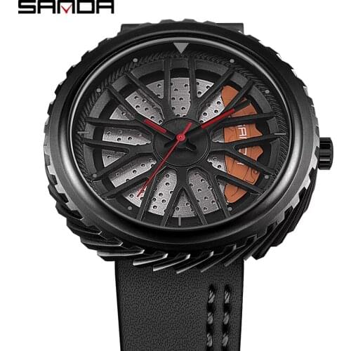 Sanda Top Luxury Brand Men Analog Digital Leather Sports Watches Mens Army Military Watch Man Quartz Clock Relogio Masculino