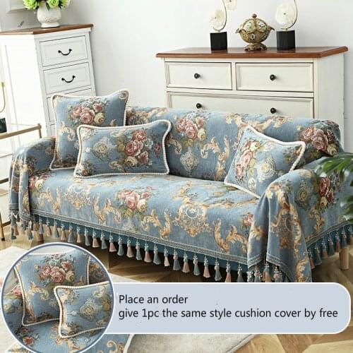 European-style Sofa Towel With TasselThick Chenille Fabric Full Covered Sofa Cover All-inclusive Slipcover 1/2/3/4 Seaters Cover