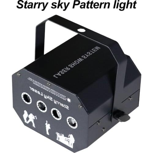 DJ Disco Strobe Party Stage Lighting Effect Voice Control Laser Projector 4 Holes Starry Sky Pattern RGB Light For Dance Floor