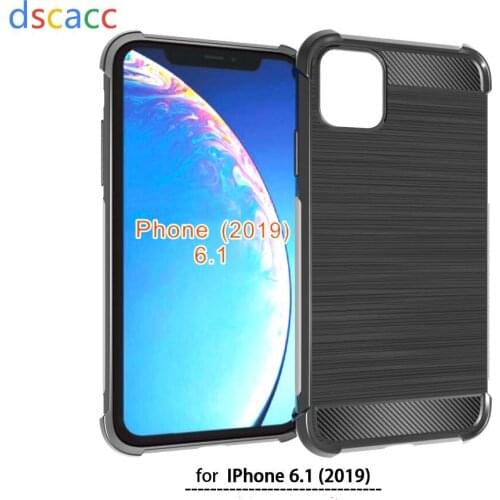 DSCACC Carbon Fiber Air Cushion TPU Case for iPhone 11 6.1 11pro 5.8 11 PRO MAX 6.5 6 6S Plus 7 8 X XR XS Max 100pcs