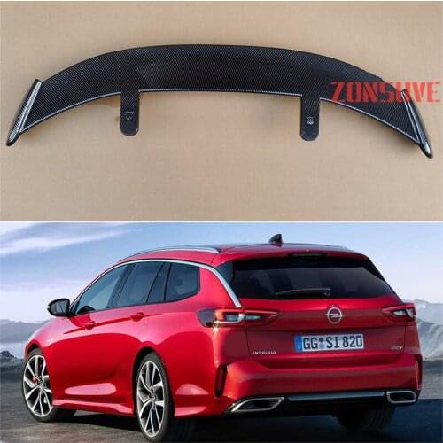 Use For Opel 2020 Insignia ABS Plastic Carbon Fiber Look Hatchback SUV Roof Rear Wing Body Kit Accessories