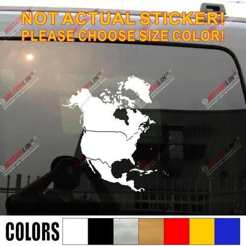 North America Map Outine Decal Sticker Car Vinyl no bkgrd