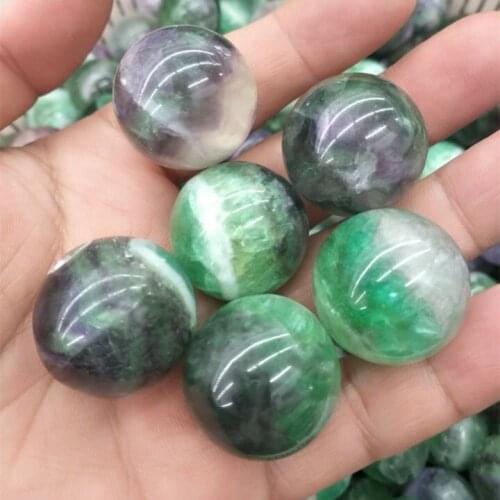 2pc Nature Fluorite Stone Round Ball 25mm No Hole Opal Glass Wooden Jasper Grey Agate Tiger Eye For Massager Balls Wholesale