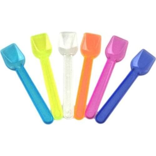 50pieces Disposable Plastic Ice Cream Spoon Spoon 8cm Mini Size Plastic Ice Spoon Cream KT0996 Flatware Cutlery Y1P9