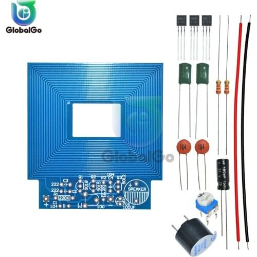 Metal Detector Scanner Unassembled Kit DC 3V-5V Suite Metal Sensor Board Module Electronic DIY Kits PCB Board Buzzer Capacitor