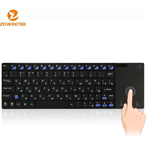 Genuine Zoweetek i12plus 2.4G mini Keyboard wireless Russian with touchpad Teclado for PC HTPC IPTV Google Android Smart TV Box