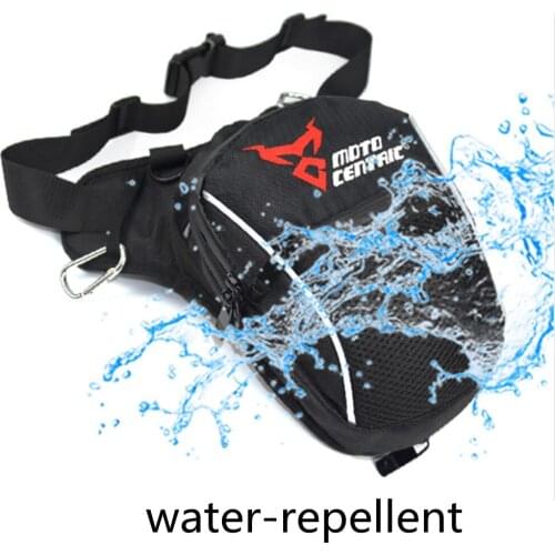 Fashion Motorcycle Drop Leg Bag Hip Bum Fanny Pack Waterproof Motorcycle Bag Outdoor Casual Waist Bag Motorbike Bag Black