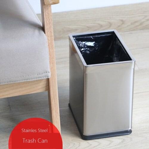 Stainless Steel Trash Can Swing Top Lid 10 Liter 15L Waste Bin Wastebasket Double Garbage Cans for Home Bathroom Kitchen Hotel