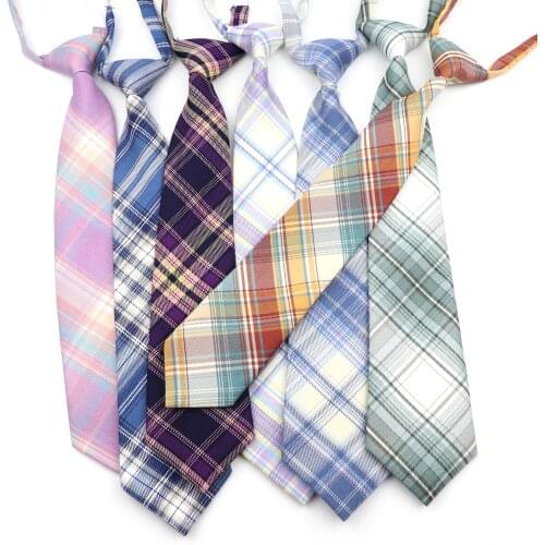 New Fashion Lazy Uniform Tie Colorful Striped Plaid Female Student Boys Girls Elastic Butterfly Design Cute Necktie Accessory