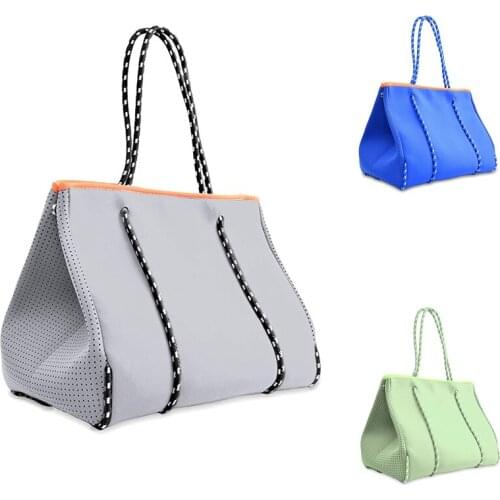 Beach Bag, Travel Tote Bag, Breathable Perforated Neoprene Beach Bag, Summer Gym/Beach/Pool Bag