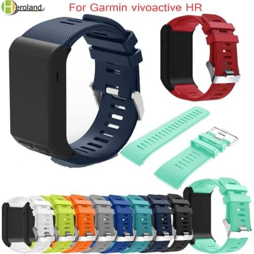 Wristband Silicone Sports Watch Strap For Garmin vivoactive HR Bracelet smart Watchbands Replacement band accessories Wriststrap