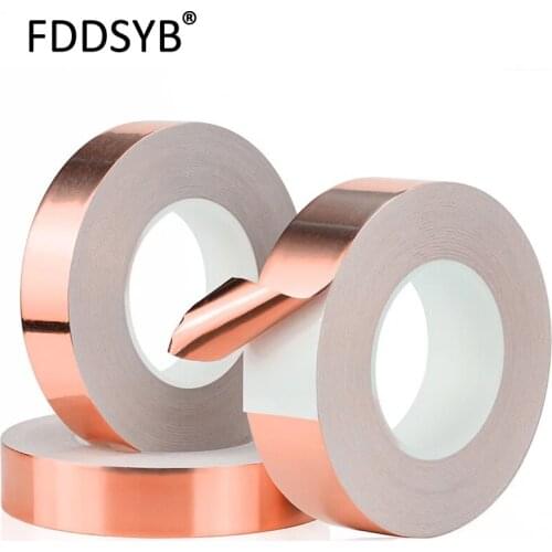 30M*0.06mm Single Electric Conduct Self-Adhesive Copper Foil Tape for Magnetic Radiation Electromagnetic Wave Free shipping