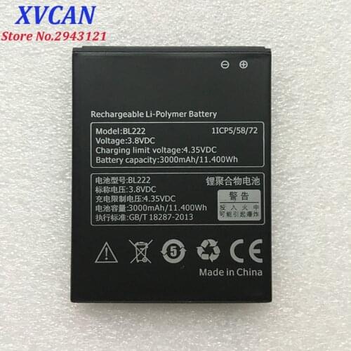 For Lenovo S660 battery BL222 3000mAh large capacity Li-ion Battery Replacement for Lenovo S660 S668T Smart Phone