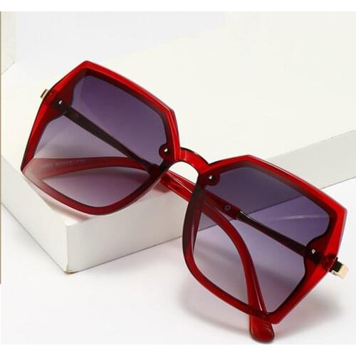 Women Square Blue Red Sunglasses Color Frame Trend Glasses High Quality Oversized Sun Glasses For Female Men Oculos uv400