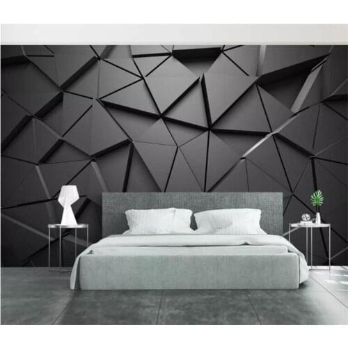 Modern Creative 3D Geometric Abstract Gray Triangle Large Mural 3D Wallpaper Living Room TV Wall Home Decor Wall Cloth 3D Fresco