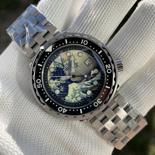 Steeldive SD1975J 300M waterproof Stainless Steel Case Ceramic Bazel NH35Automatic Dive watch