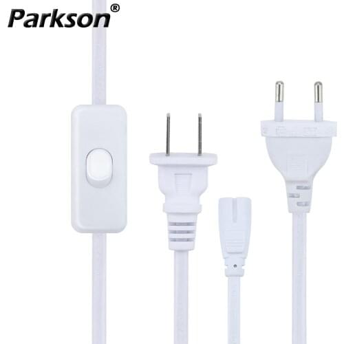 T5 EU US Plug Converter Lamp Holder 2 Core Adapter Socket LED Tube Base Connector With Switch Power Supply Line LED Lamp