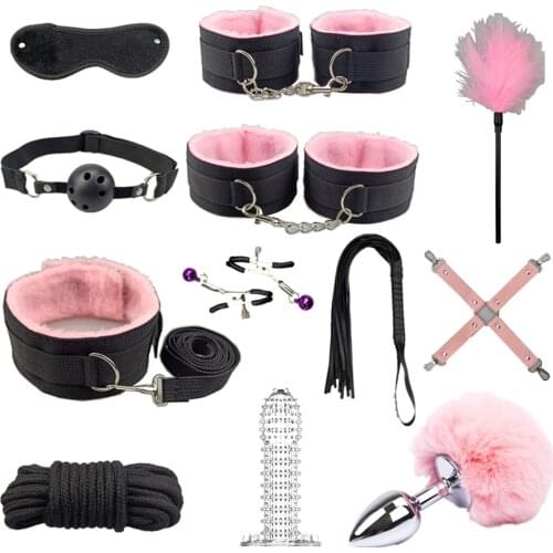 Adults Products SM Sex Toys Flirt Handcuffs Anal Plug Vibrators Bdsm Set Bondage Gear Sex Shop Adult Games Sex Toys for Couples