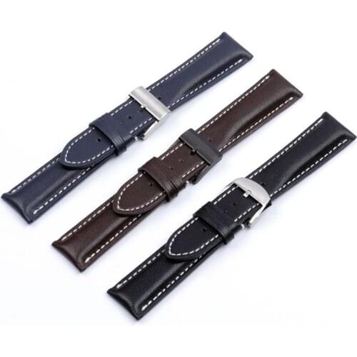 Top quality 22mm Genuine Imported cow Leather Watch Band Watchband for Breitling strap Super Ocean Avenger/navitimer