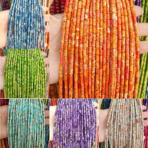 High Quality 3x8mm Natural Semi-precious Stone Loose Beads Strand Cylindrical Shape DIY Bracelet Necklace Jewelry Accessories