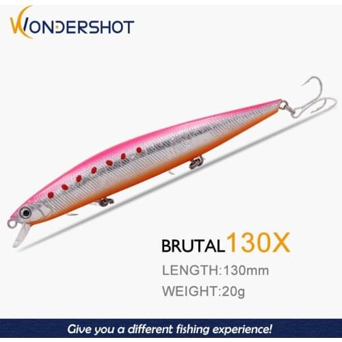 Wondershot A07 Retail Fishing Lure assorted colors 1PC Minnow Lure 130mm 20g 0.4-0.8M Floating Artificial Bait Salt Water