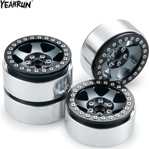 YEAHRUN Titanium 2.2inch 25mm Width 1/10 RC Rock Crawler Aluminum Metal Beadlock Wheel Hub Rims For Axial Wraith 90048 RR10