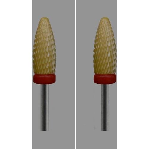 Yellow Ceramic-6 Pcs/Lot- Nail Drill Bit - Flame Bit - (3043.060)