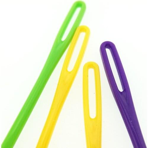 1000pcs/set Big Eye Needles Set ABS Environmental Protection Plastic 7cm Big Eye Sweater Needle Childrens Toy Blunt Needle