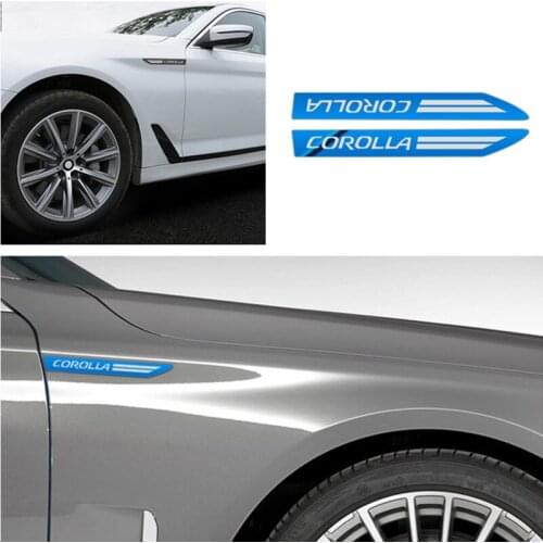 2PCS Stainless Steel Side Wing Badge Emblem Fender for Toyota Corolla accessories car styling
