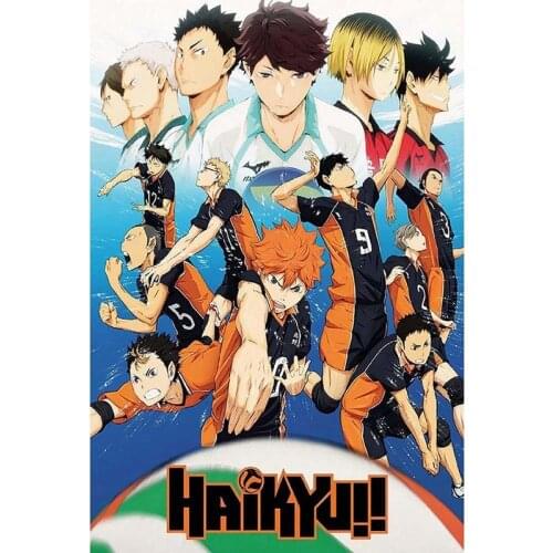 2021 Hot Japan Anime Haikyuu!! Volleyball Boy Cartoon Silk Poster Modular Painting Anime Posters Wall Decoration