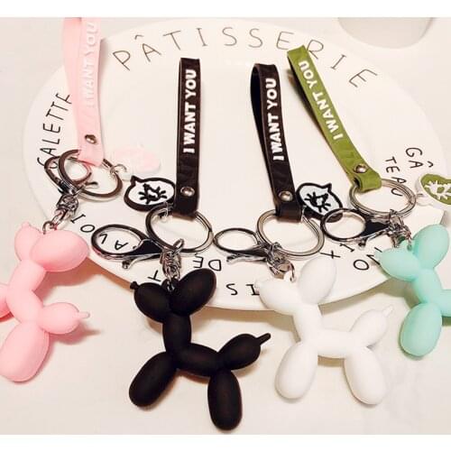 New Fashion Stereo Cute Balloon Dog Keychain Key Ring Creative Women Cartoon Mobile Phone Bag Car Pendant Keychain