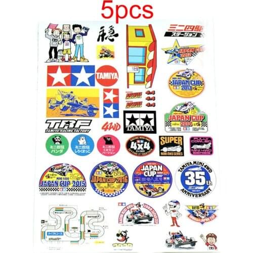 5Pcs Stickers Toolbox Parts Box Decorative Sticker for Tamiya Mini 4WD Racing Car Model