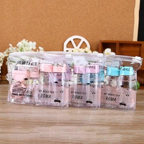 7pcs/Set Mini Makeup Cosmetic Face Cream Jar Pot Bottles Plastic Transparent Empty Make Up Container Bottle Travel Kit 3 colors