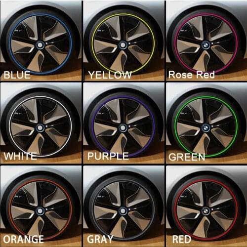 8M Car Wheel Hub Rim Edge Protector Decor Strip Tire Guard Line Rubber Moulding Trim Exterior Parts Styling Mouldings