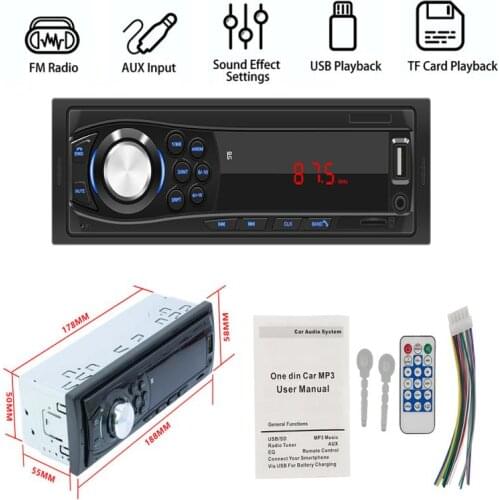New 1 DIN Car Radio Auto Stereo In Dash Head Unit TF Card USB Aux Input Digital Media Receiver Mp3 Player Car Electronics