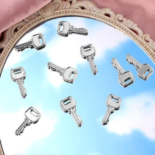 10Pcs/lot Trendy Alloy Key Charms Gold Silver Color Metal Keys Pendants For Unisex Bracelet Necklaces Jewelry Making Accessories