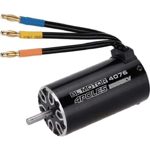 Black 1/8 RC Buggy 4076 2250KV Sensorless Brushless Motor Waterproof 4 Pole for Car