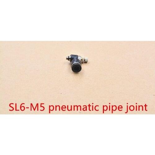 Black PU pneumatic pipe joint pneumatic throttle valve L throttle valve SL6-M5 1pcs