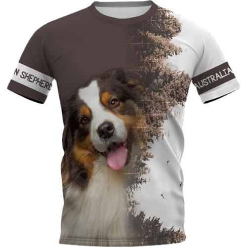 Australian Shepherd 3D Printed T Shirts Streetwear Summer Tops women For men Funny Dog Tshirts Short sleeve