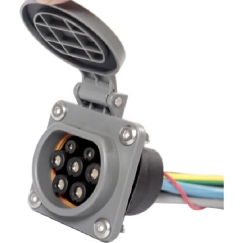 Type 2 Female Socket for EV Charging Wallbox Station EVSE 32A 16A 3 Phase one phase IEC 62196-2 Interlock lock