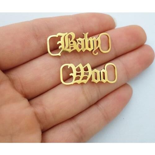 Custom Name Shoe-Buckle Personalized Jewelry Stainless Steel Babygirl Customize Buckie Charm Kids Adult Leisure Sneakers Lazy