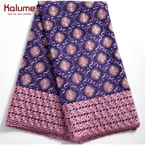 Kalume African Lace Fabrics 2021 Nigerian Cotton Lace Fabric Stone Swiss Voile Cotton Lace In Switzerland For Dress Party H2332